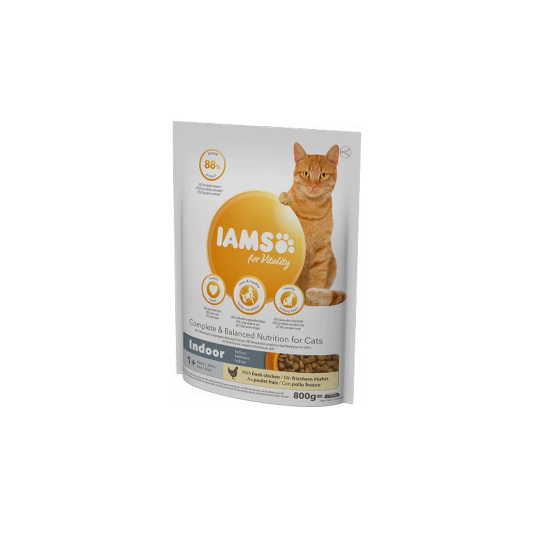 IAMS für Vitality Trockenfutter  mit frischem Huhn für ausgewachsene und ältere Wohnungskatzen (Indoor) in 3 Größen